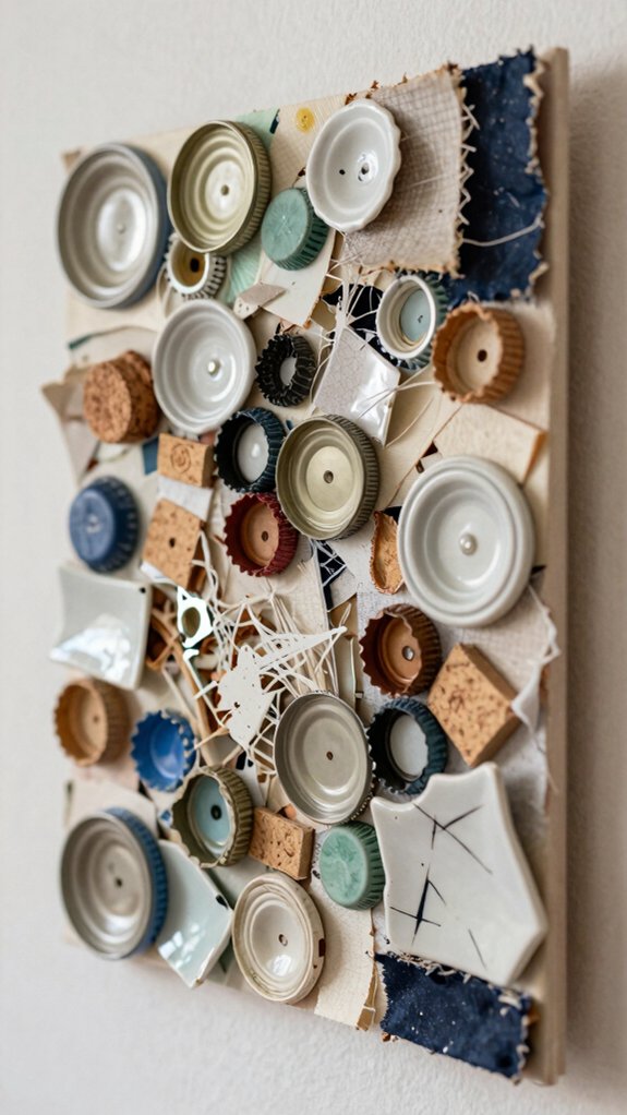 15 Wall Hanging Ideas Made From Everyday Waste Materials 16 texture rich recycled materials collage