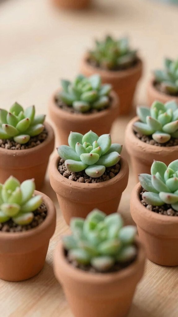 thumb sized clay succulent pot