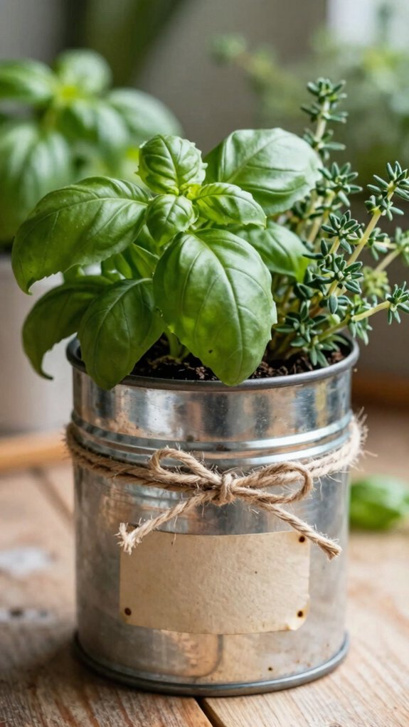 16 Useful Recycled Crafts That Turn Waste Into Something Beautiful 4 tin cans herb planters