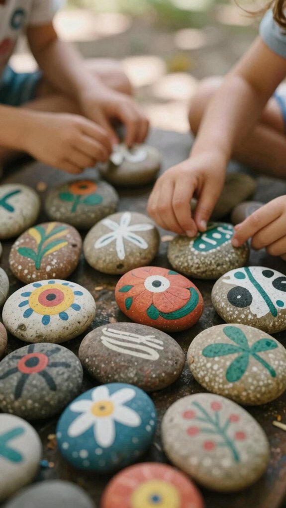 13 Retro Crafts for Kids Inspired by Old-School Fun 8 tiny acrylic rock canvas art