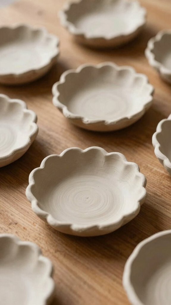 14 Clay Ideas for Beginners That Build Confidence 3 tiny scalloped clay trinkets