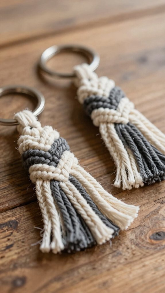 two tone macram square knots