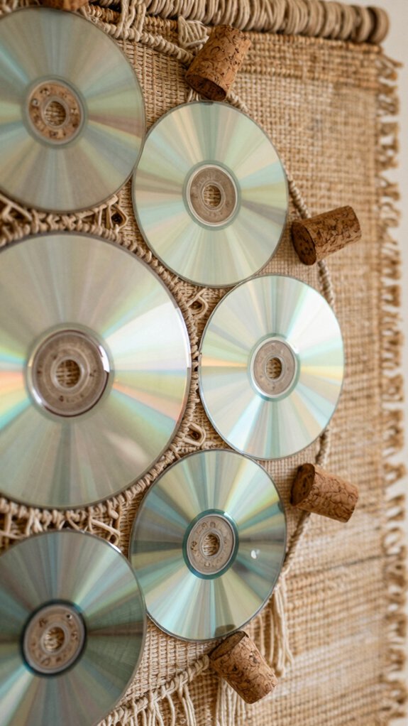 upcycled cd boho gallery wall