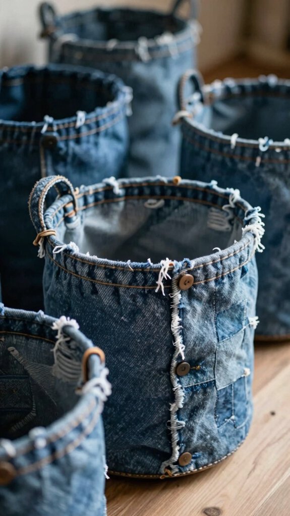12 Beautiful Baskets You Can Make Yourself 9 upcycled denim basket storage