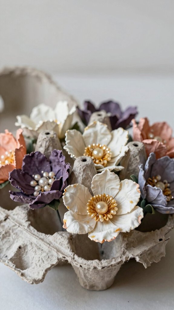 14 Upcycling Art Projects That Turn Everyday Waste Into Decor 11 upcycled egg carton flowers