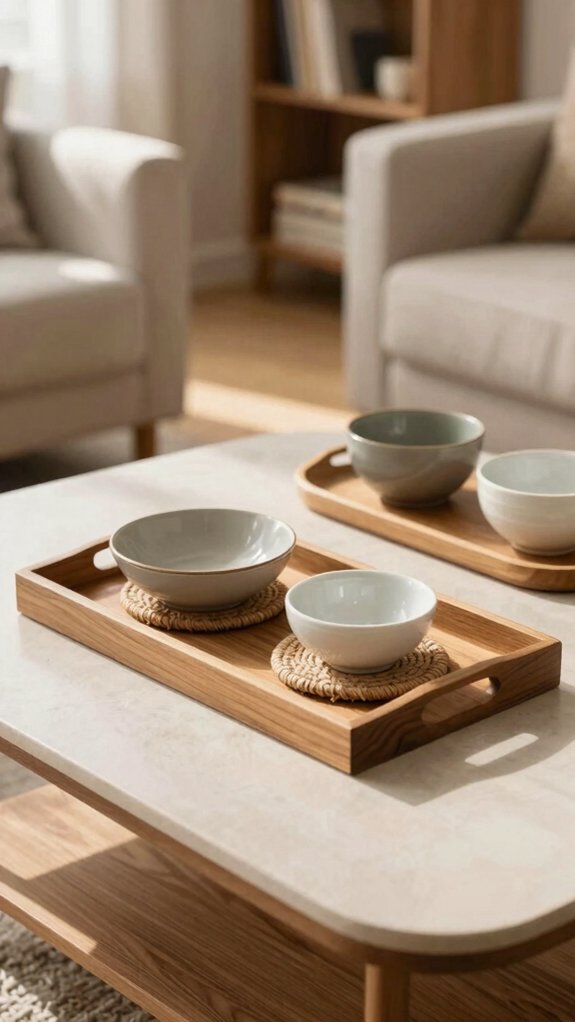 19 Home Organization Hacks That Make Your House Look Instantly Tidier 8 use trays to corral clutter