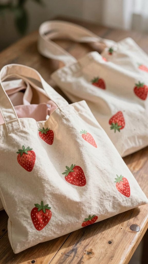 15 Cute Tote Bag Designs You’ll Want to Carry Every Day 11 vintage strawberry picnic tote