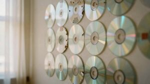 wall decor with upcycled cds