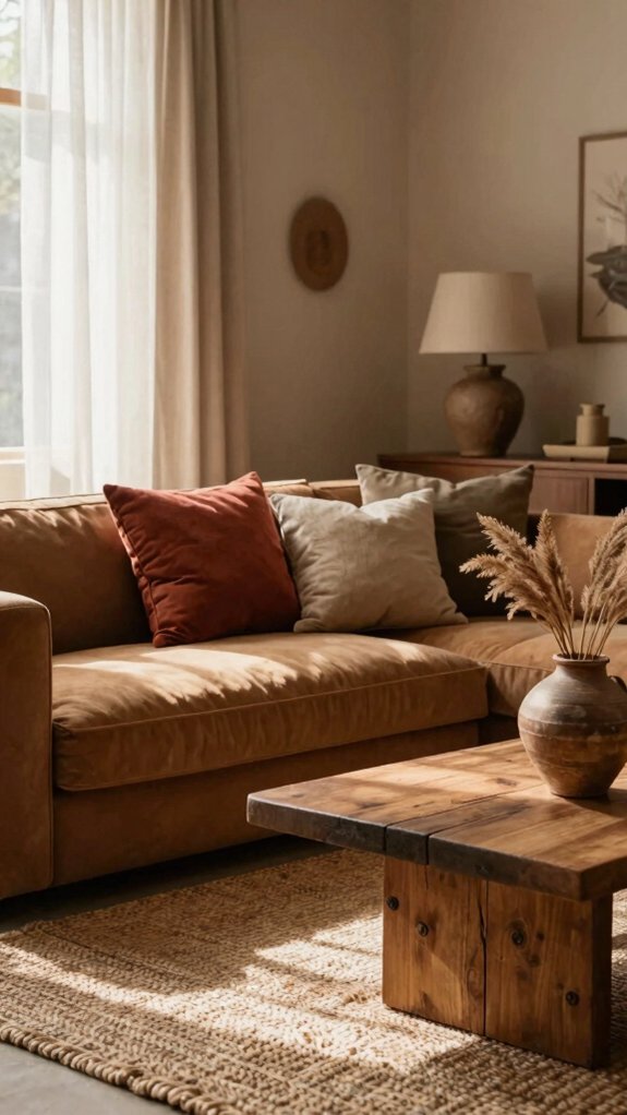 19 Cozy Living Room Ideas Inspired by Designer Homes 7 warm beige and reclaimed wood