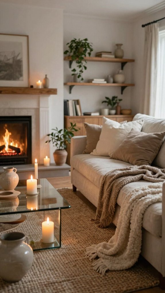 17 Cozy Living Room Ideas You’ll Never Want to Leave 16 warm candlelight reading nook