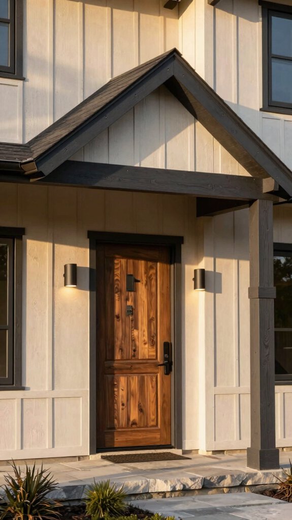 warm layered facade lighting