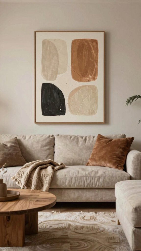 warm terracotta abstract wall art