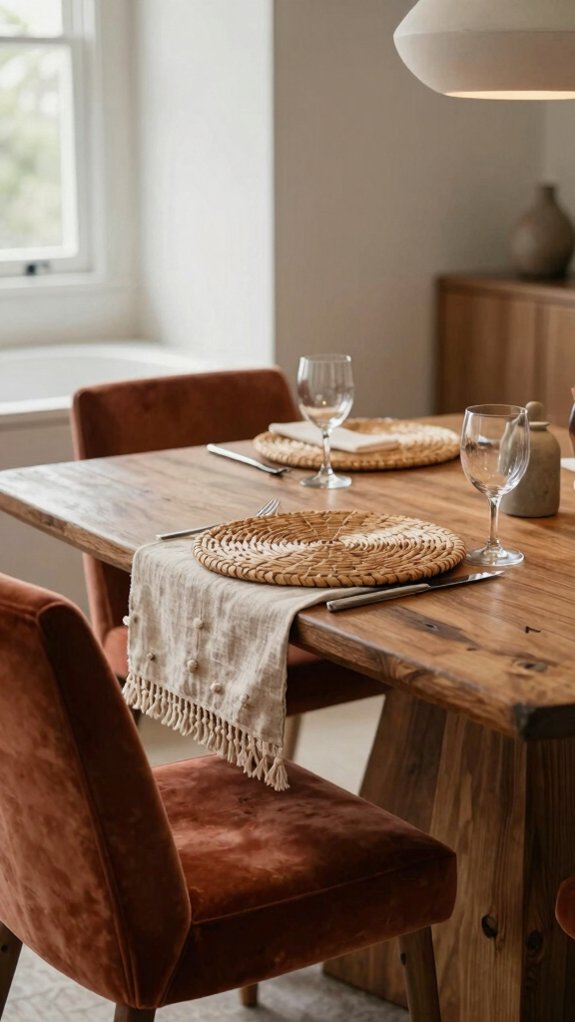 warm timber textile layering