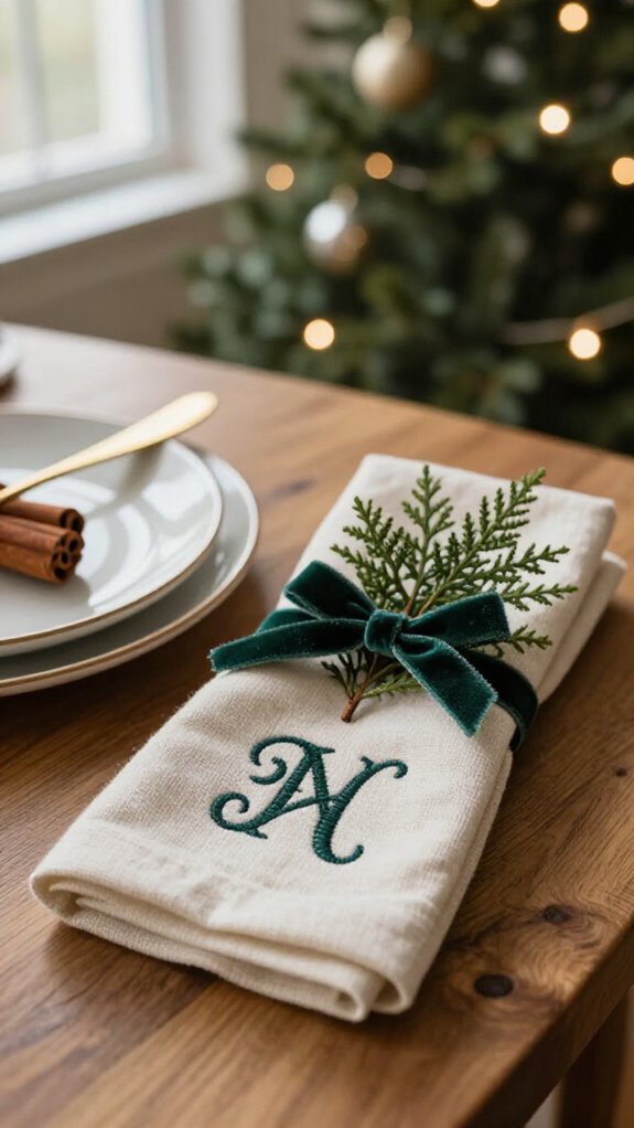 beginner monogrammed napkin set