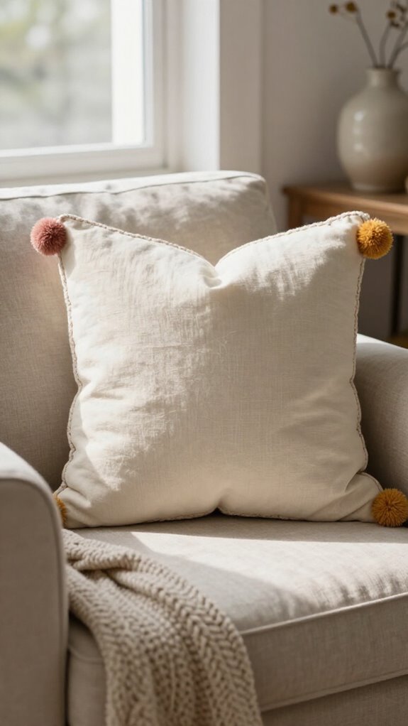 beginner pom pom pillow sewing