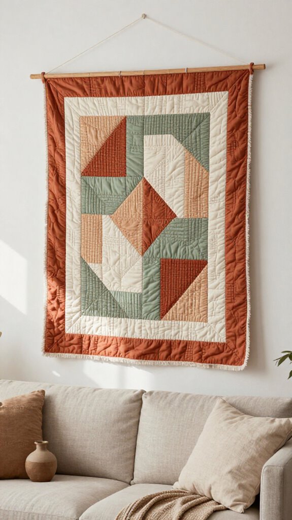 beginner quilted fabric wall art