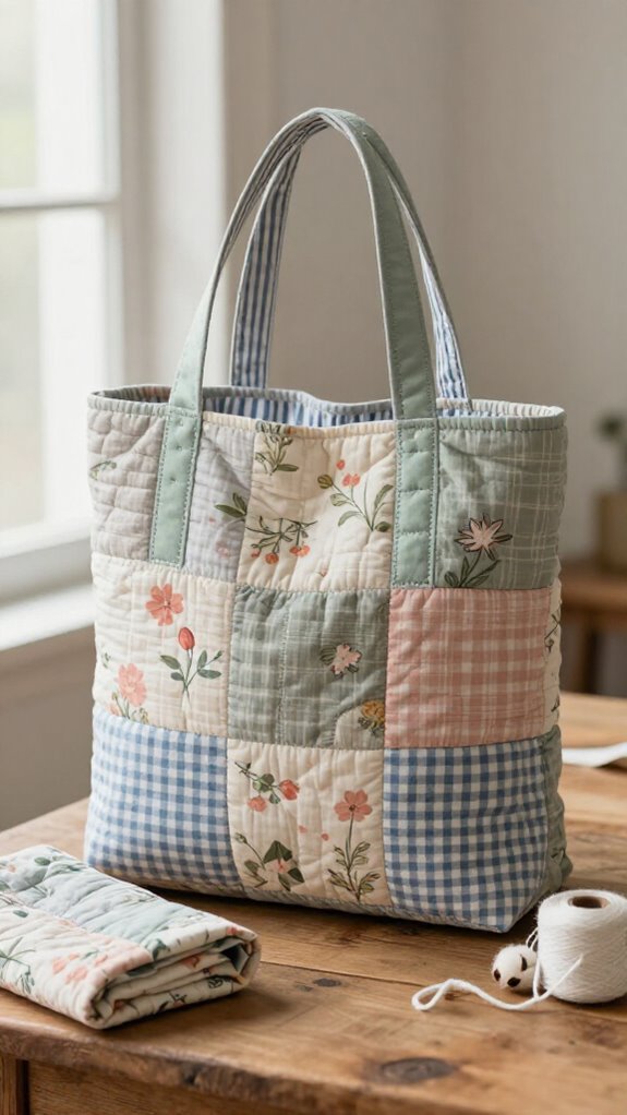 beginner quilted patchwork tote