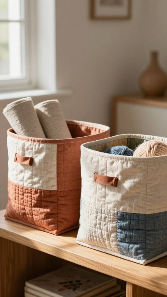 beginner scrap fabric bins