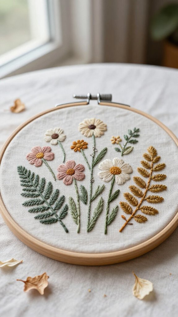 23 Sewing Embroidery Designs That Turn Fabric Into Beautiful Home Decor 2 botanical hoop knot stitching