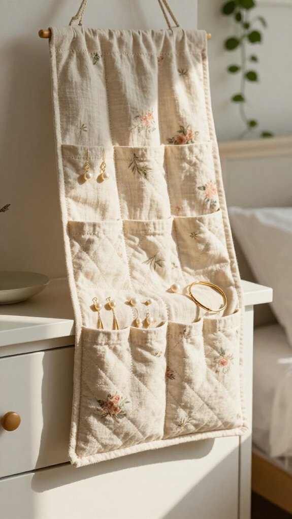 boxed fabric jewelry pockets