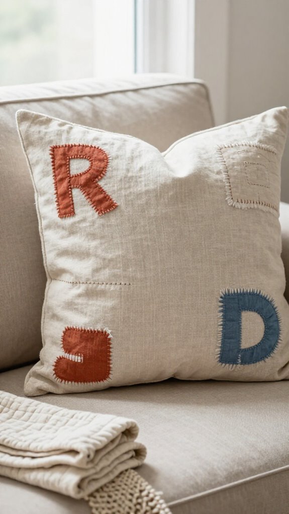 Sewing Letters on Fabric Ideas for Personalized Home Decor 24 centered fabric lettering height tips