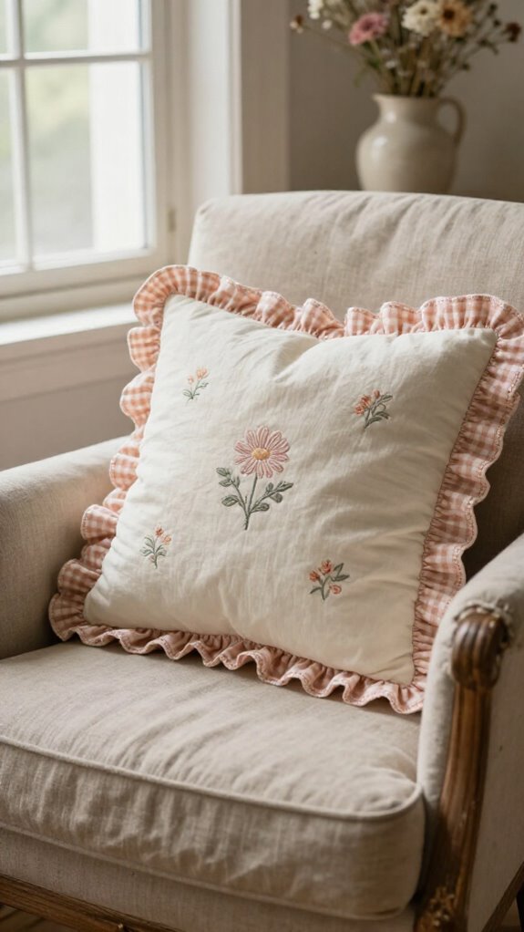 19 Sewing Pillow Ideas for a Cozy and Personal Home 4 cheerful ruffled cottage pillow