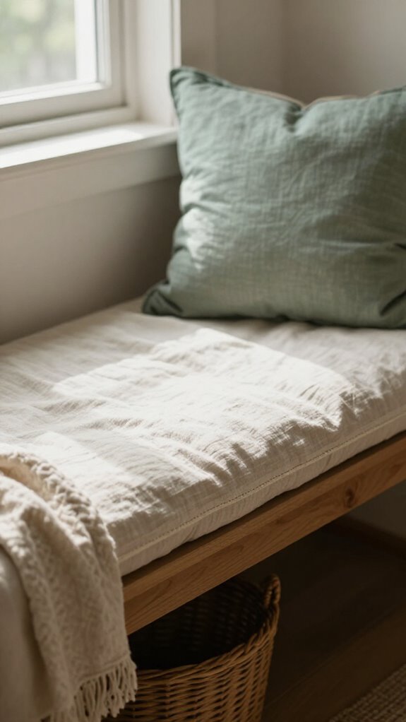 cozy fabric bench cushion