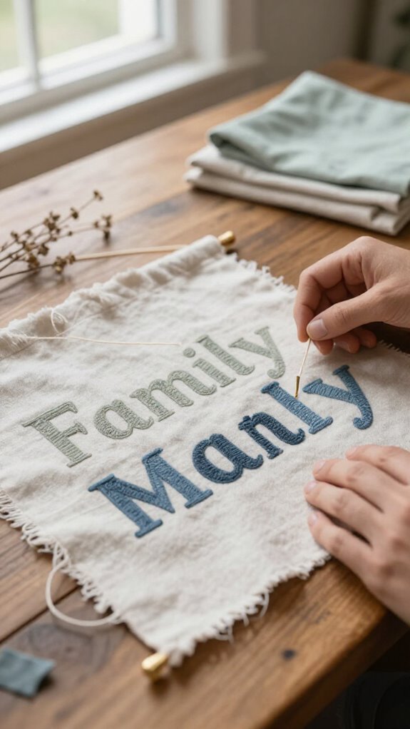 Sewing Letters on Fabric Ideas for Personalized Home Decor 3 cozy fabric family name banner