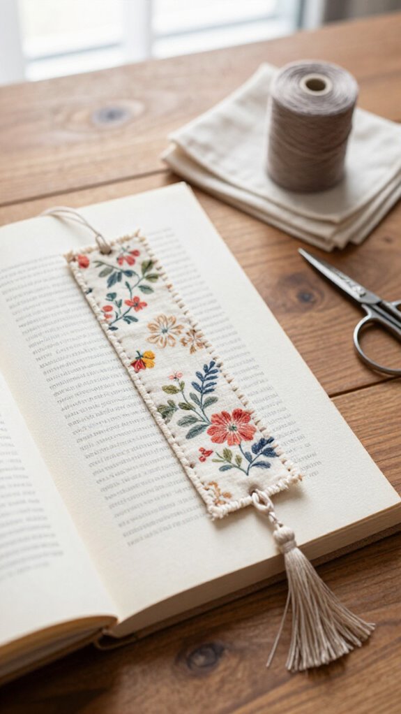 cozy fabric scrap bookmark gift