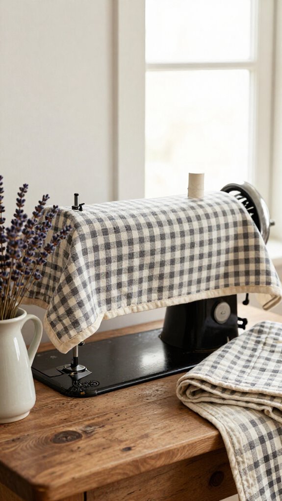 Sewing Machine Cover Ideas That Look Beautiful With Your Home Decor 4 cozy gingham machine cover