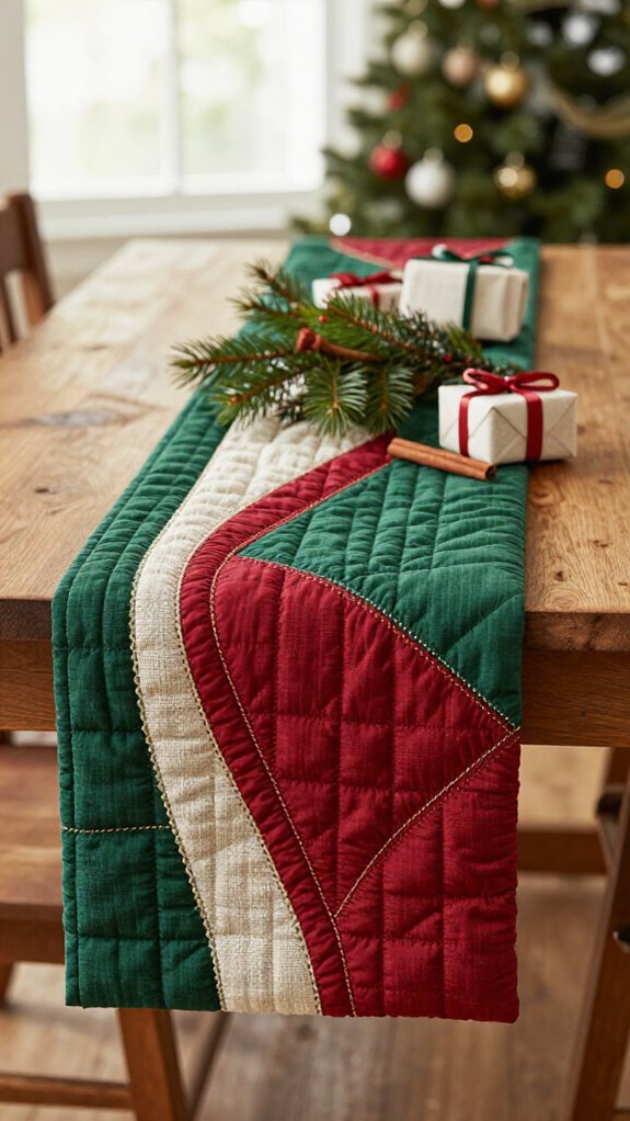 cozy quilted christmas table runner