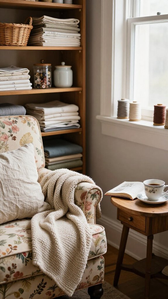 21 Sewing Room Decor Ideas That Make Your Craft Space Feel Beautiful 22 cozy sewing room reading nook
