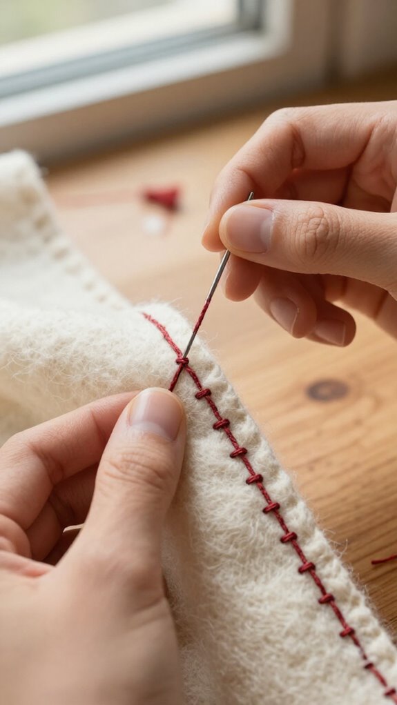 crisp felt edge blanket stitch