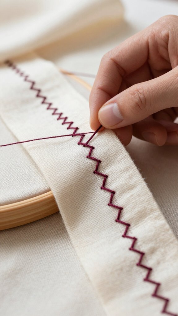 crisp zigzag fishbone stitch pattern