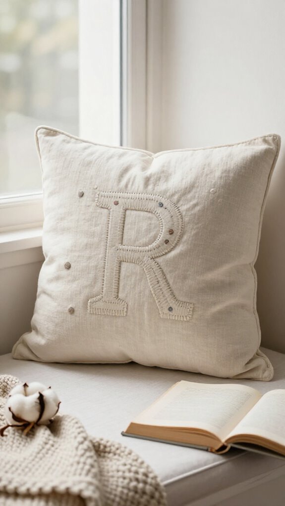 Sewing Letters on Fabric Ideas for Personalized Home Decor 10 custom reading pillow name applique