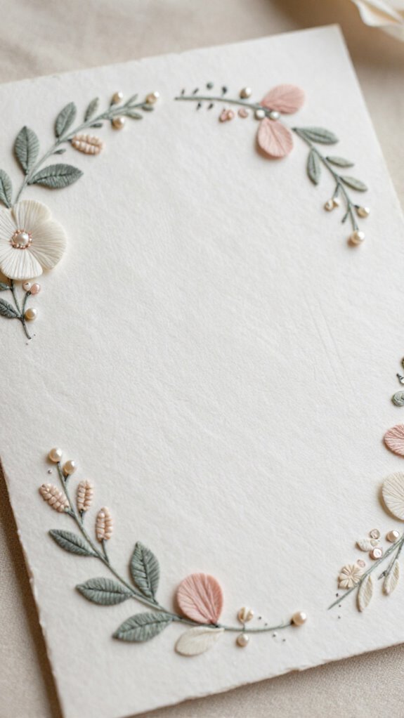 delicate stitched wedding border