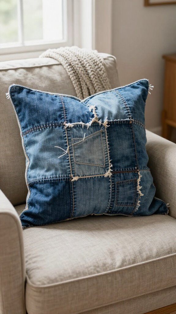 denim patchwork lived in look