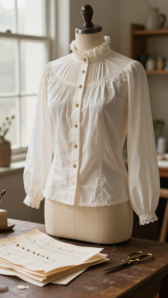 edwardian high neck collar top