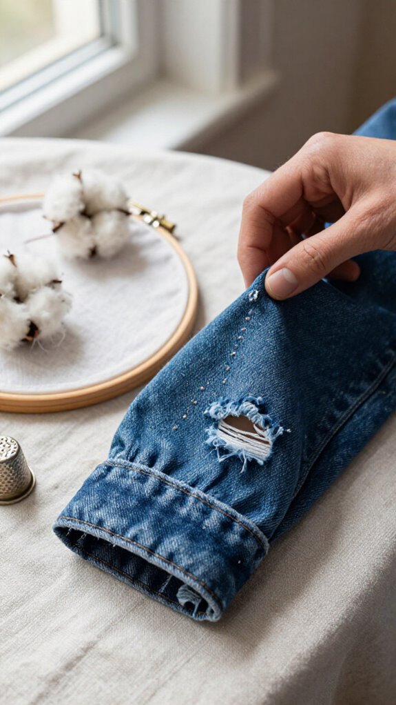 11 Smart Ways to Sew Holes in Clothes Without Making Them Obvious 9 embroidered sashiko hole repair