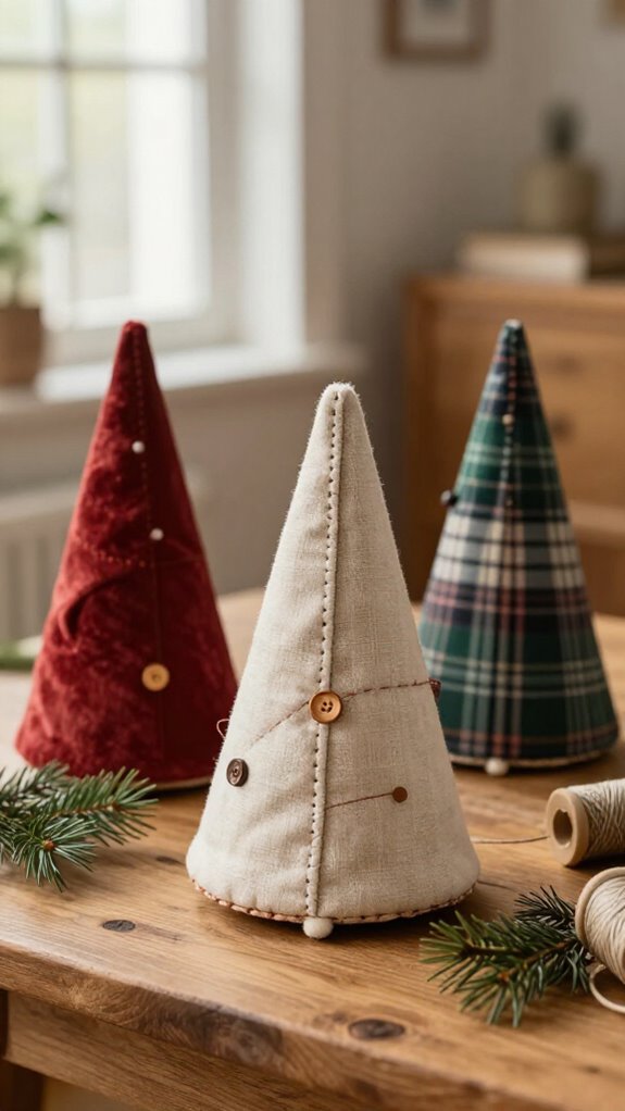fabric cone cover with ribbon