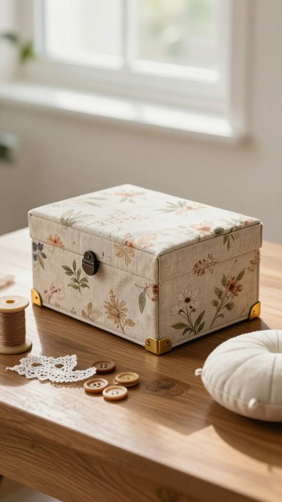 fabric covered sewing box diy