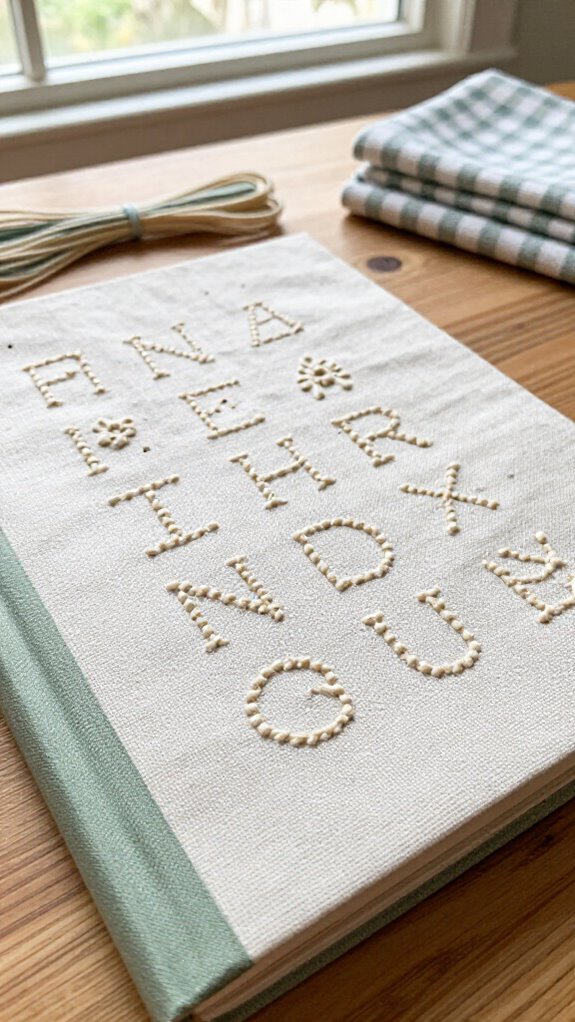 Sewing Letters on Fabric Ideas for Personalized Home Decor 14 fabric lettered family cookbook