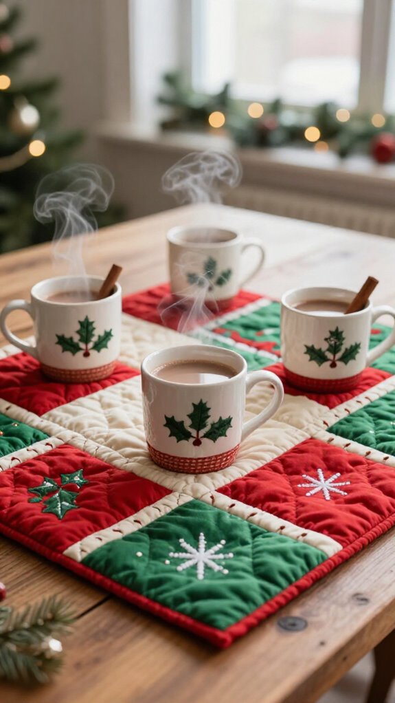 festive mug rug gift set