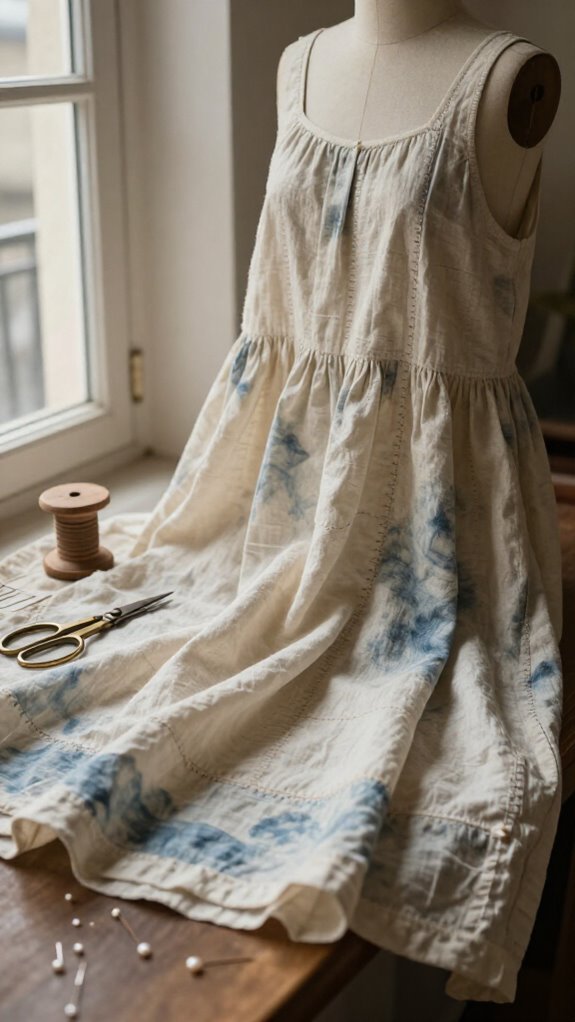 french inspired linen wrap dress
