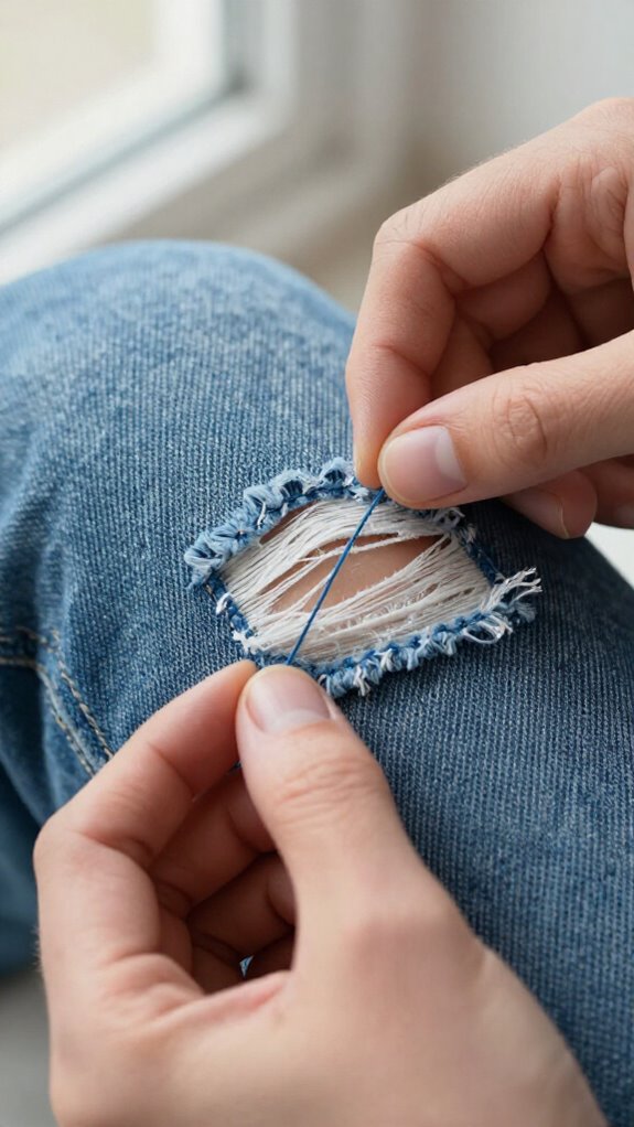 11 Smart Ways to Sew Holes in Clothes Without Making Them Obvious 5 fusible denim patch for holes