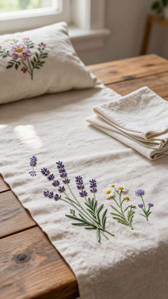 23 Sewing Embroidery Designs That Turn Fabric Into Beautiful Home Decor 14 garden magic raised knot embroidery