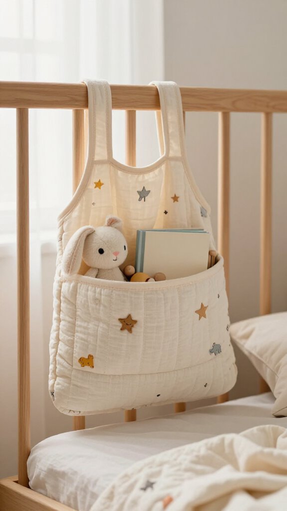 handmade bedside book pocket