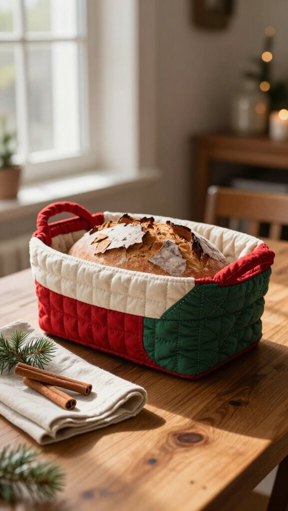 handmade beginner festive bread basket