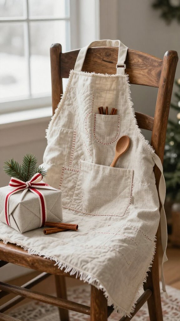 handmade christmas apron with pockets