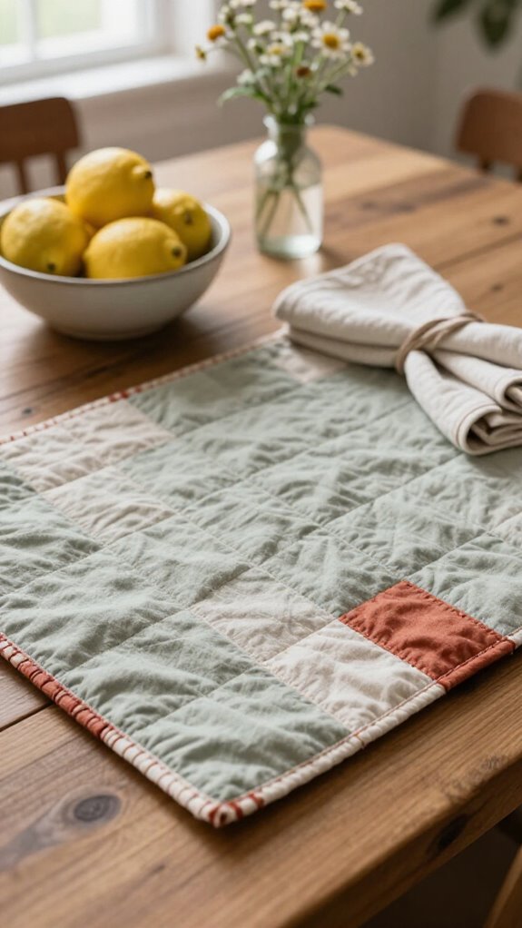 handmade fabric table mat set